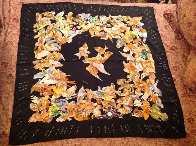 Hermès Silk scarf Black Blue Yellow - view 10