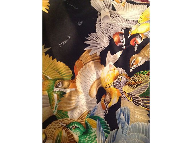 Hermès Silk scarf Black Blue Yellow - view 5