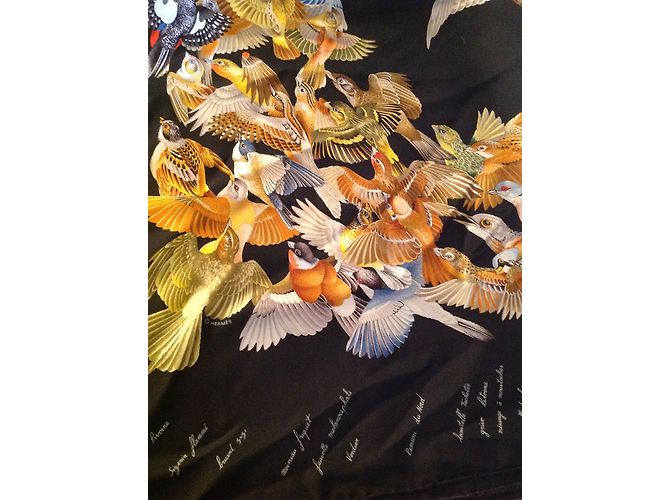 Hermès Silk scarf Black Blue Yellow - view 7