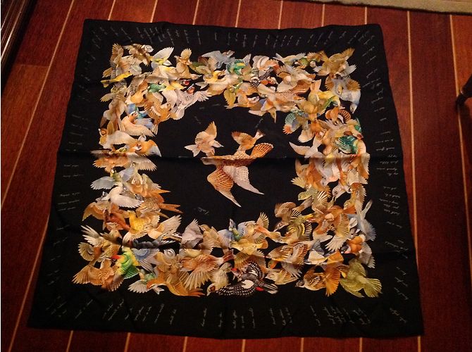 Hermès Silk scarf Black Blue Yellow - view 8