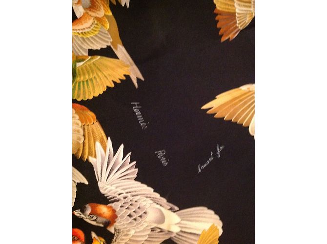 Hermès Silk scarf Black Blue Yellow - view 9