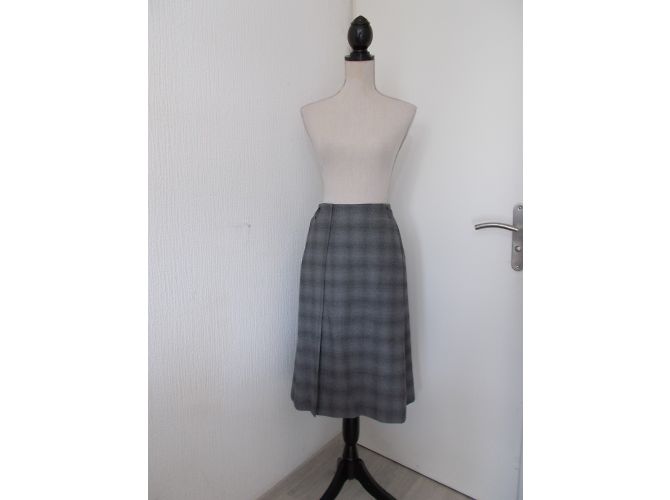 Falda René Lezard de lana gris - vista 3