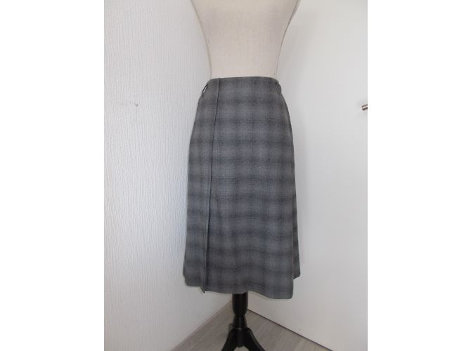 Falda René Lezard de lana gris - vista 4