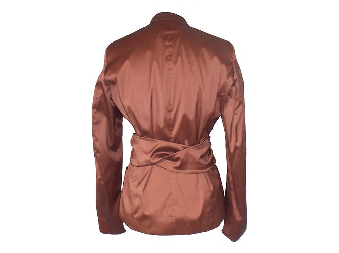 René Lezard Jacke Glänzend Braun Größe 36 - Ansicht 2