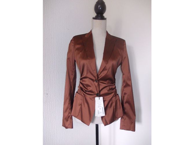 René Lezard Jacke Glänzend Braun Größe 36 - Ansicht 3