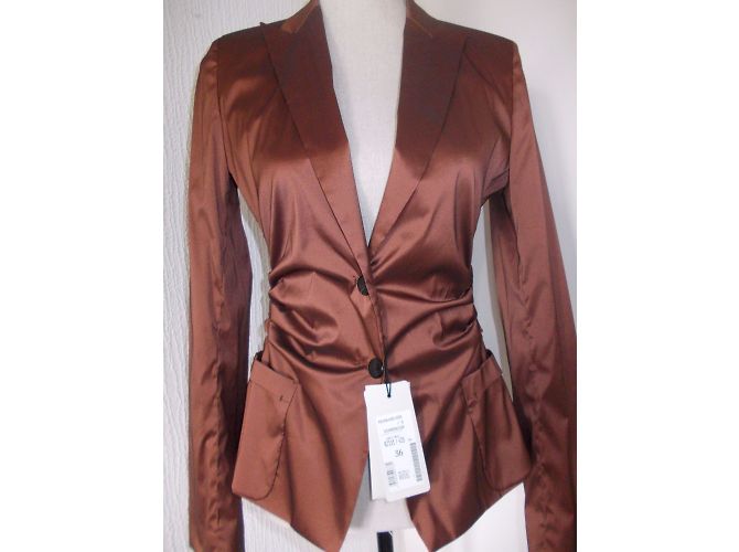 René Lezard Jacke Glänzend Braun Größe 36 - Ansicht 4