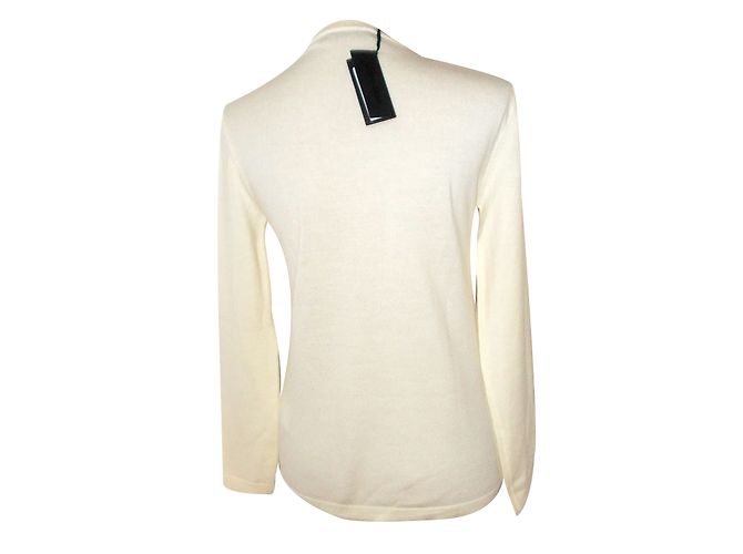 Calvin Klein Merinowolle V-Ausschnitt Pullover Eggshell M Aus weiß - Ansicht 2
