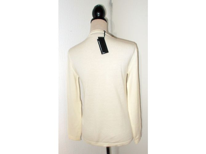 Calvin Klein Merinowolle V-Ausschnitt Pullover Eggshell M Aus weiß - Ansicht 5