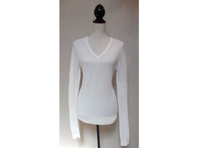 Calvin Klein Strickpullover aus Kaschmir und Seide Ecru Aus weiß - Ansicht 3