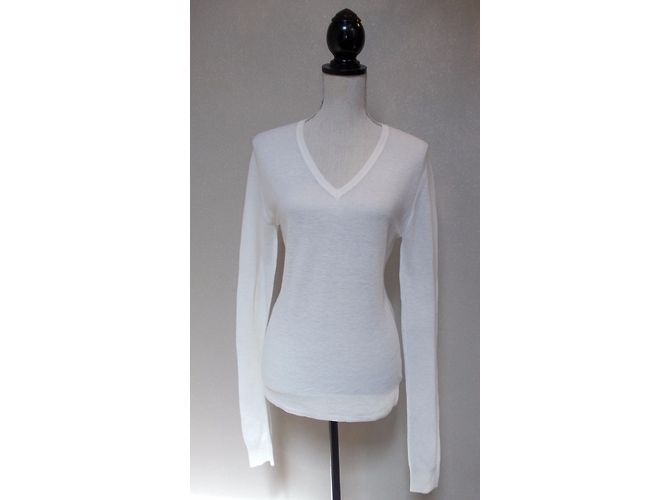 Calvin Klein Strickpullover aus Kaschmir und Seide Ecru Aus weiß - Ansicht 4