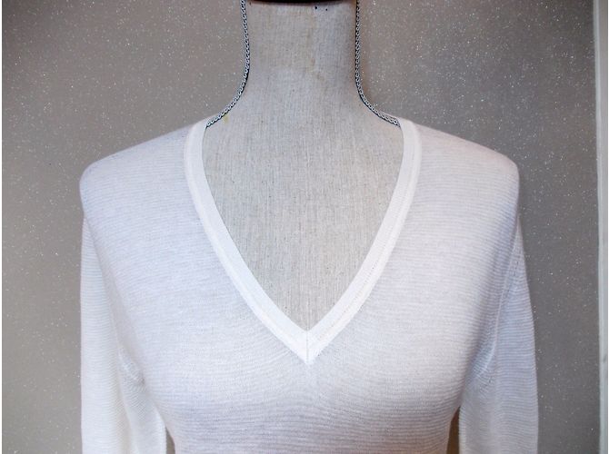 Calvin Klein Strickpullover aus Kaschmir und Seide Ecru Aus weiß - Ansicht 5