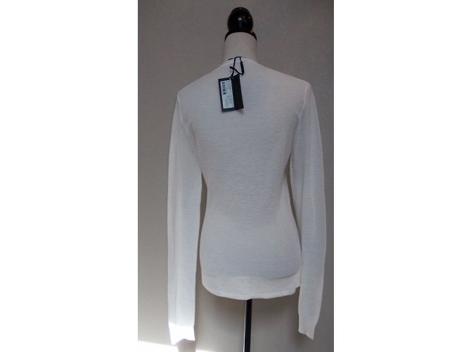 Calvin Klein Strickpullover aus Kaschmir und Seide Ecru Aus weiß - Ansicht 7