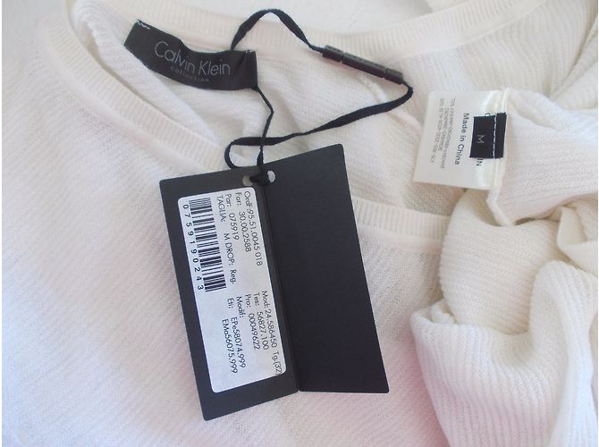 Calvin Klein Strickpullover aus Kaschmir und Seide Ecru Aus weiß - Ansicht 8