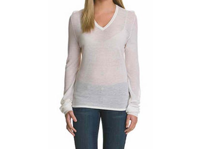 Calvin Klein Strickpullover aus Kaschmir und Seide Ecru Aus weiß - Ansicht 9