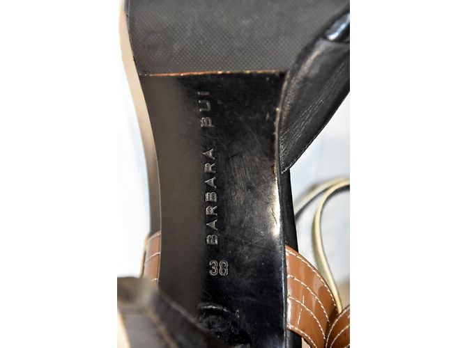 Décolleté Barbara Bui in Pelle Nero e Crema 38 Marrone Bianco - vista 6