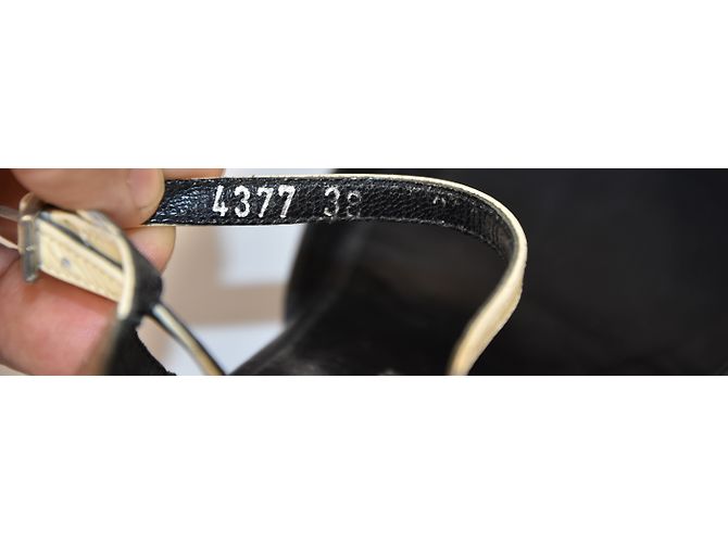 Décolleté Barbara Bui in Pelle Nero e Crema 38 Marrone Bianco - vista 8
