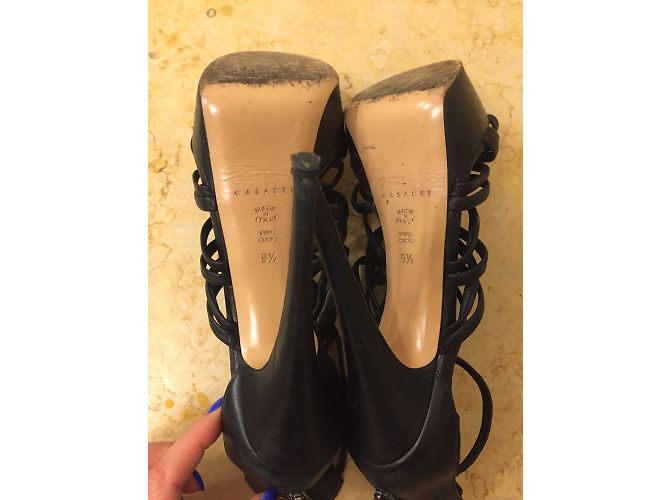 Décolleté Casadei in pelle nera Nero - vista 6