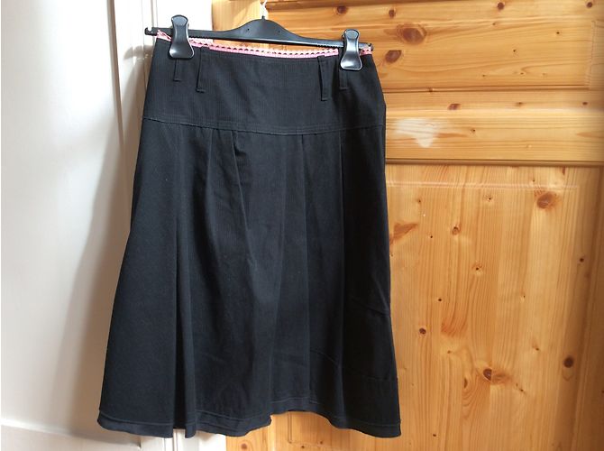 Gonna One Step nera gessata in cotone taglia 38 Nero - vista 4