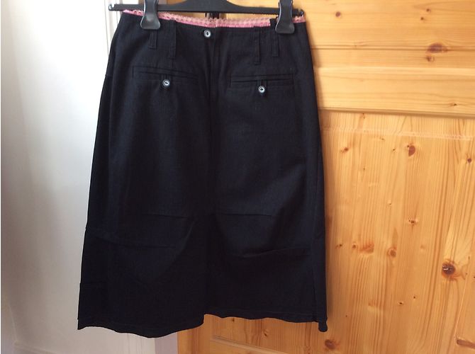 Gonna One Step nera gessata in cotone taglia 38 Nero - vista 6