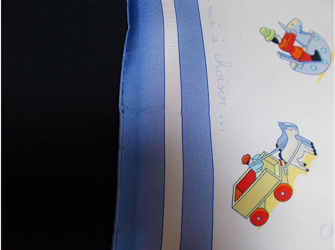 Hermès Silk scarf White Blue Multiple colors - view 12