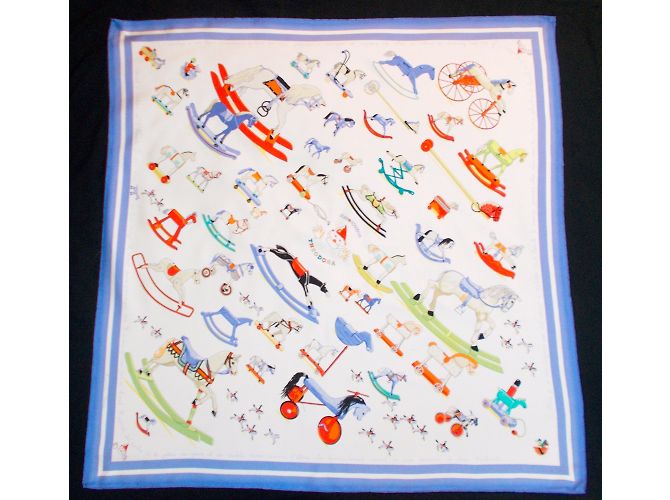 Hermès Silk scarf White Blue Multiple colors - view 5