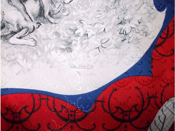 Hermès Louveterie Royale Weiß Rot Blau - Ansicht 5