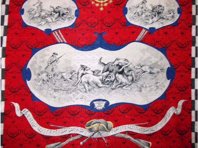 Hermès Louveterie Royale Weiß Rot Blau - Ansicht 6