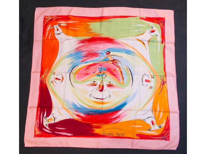 Sciarpa di seta Hermès Smiles In Third Millenary Rosa - vista 10