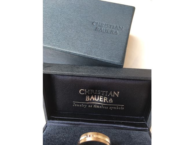 Autre Marque Anello Christian Bauer in platino e oro bianco con diamanti - vista 5