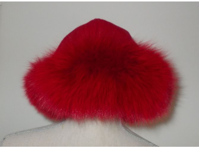 Autre Marque Cappello BAYA Olga Rosso in Lana Cashmere e Pelliccia di Volpe - vista 7