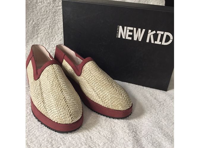 Autre Marque Espadrillas New Kid in pelle bordeaux Bordò - vista 10