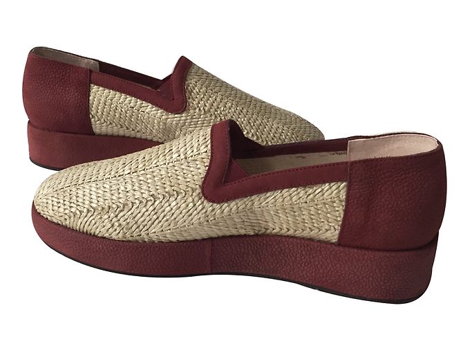 Autre Marque Espadrillas New Kid in pelle bordeaux Bordò - vista 2