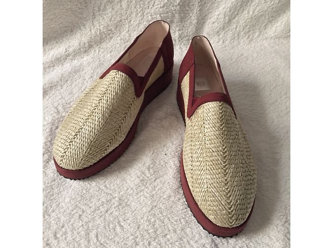 Autre Marque Espadrillas New Kid in pelle bordeaux Bordò - vista 4
