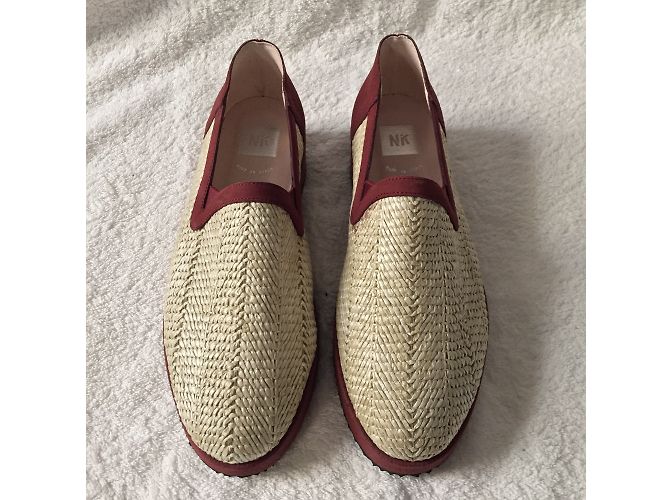 Autre Marque Espadrillas New Kid in pelle bordeaux Bordò - vista 5