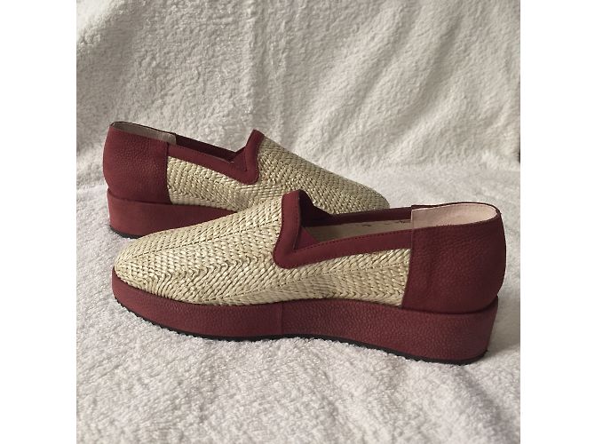 Autre Marque Espadrillas New Kid in pelle bordeaux Bordò - vista 8