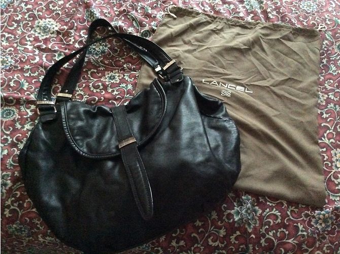 Borsa a mano Lancel Frasques XL in pelle nera Nero - vista 3