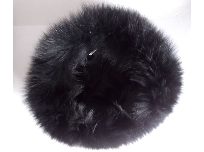 Autre Marque Cappello BAYA POLKA nero in angora con pelliccia di volpe - vista 5