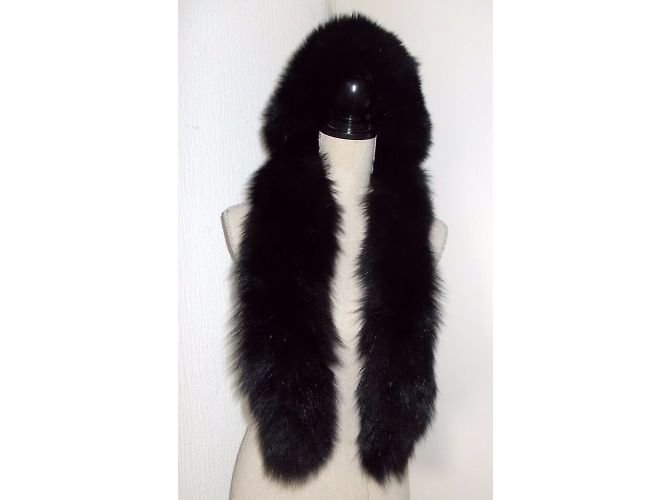 Autre Marque Boa Fox Fur Brand MARINA Nero - vista 3