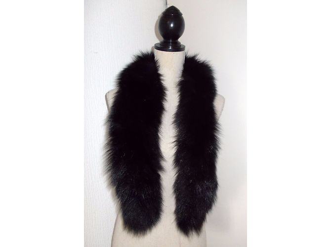 Autre Marque Boa Fox Fur Brand MARINA Nero - vista 4