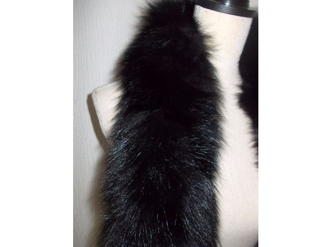 Autre Marque Boa Fox Fur Brand MARINA Nero - vista 5