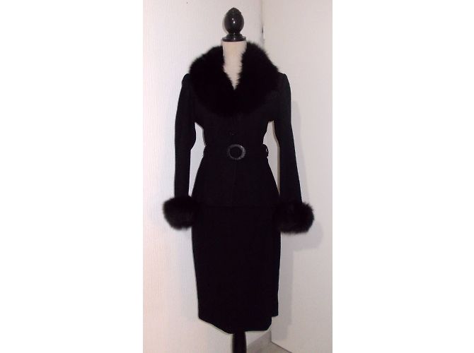 Autre Marque Boa Fox Fur Brand MARINA Nero - vista 9