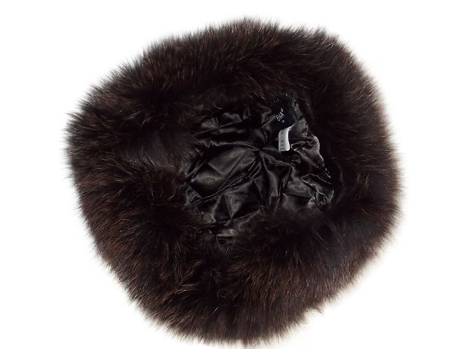 Autre Marque Cappello BAYA Olga Marrone in Angora e Pelliccia di Volpe - vista 2