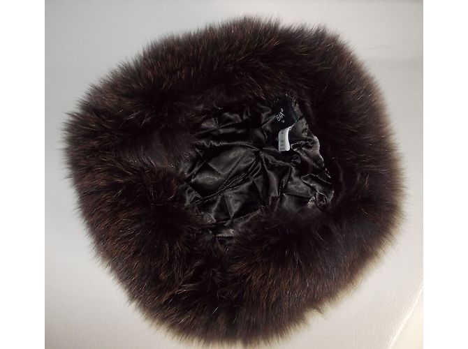 Autre Marque Cappello BAYA Olga Marrone in Angora e Pelliccia di Volpe - vista 4