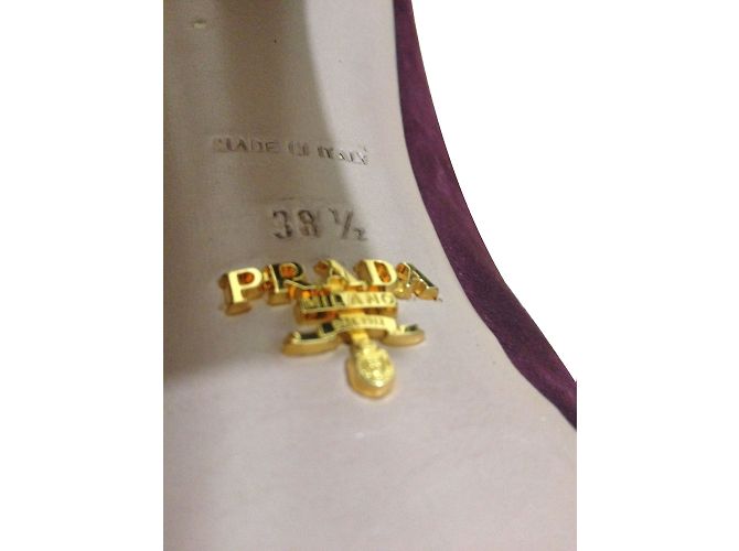 Décolleté Prada Bordeaux Scamosciate Bordò - vista 2