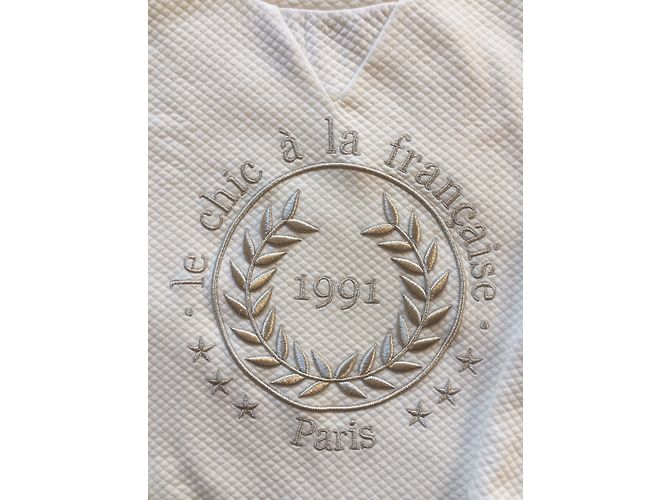 Sweatshirt de algodão acolchoado La petite française Bege - vista 2
