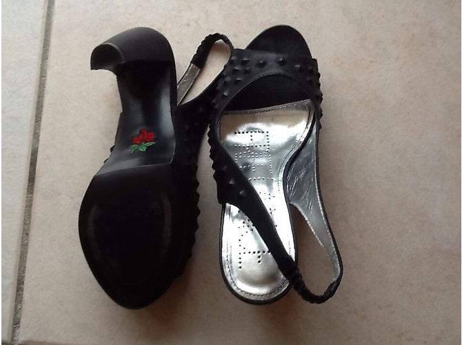 Mule con zeppa Free Lance in pelle nera 38FR Nero - vista 6