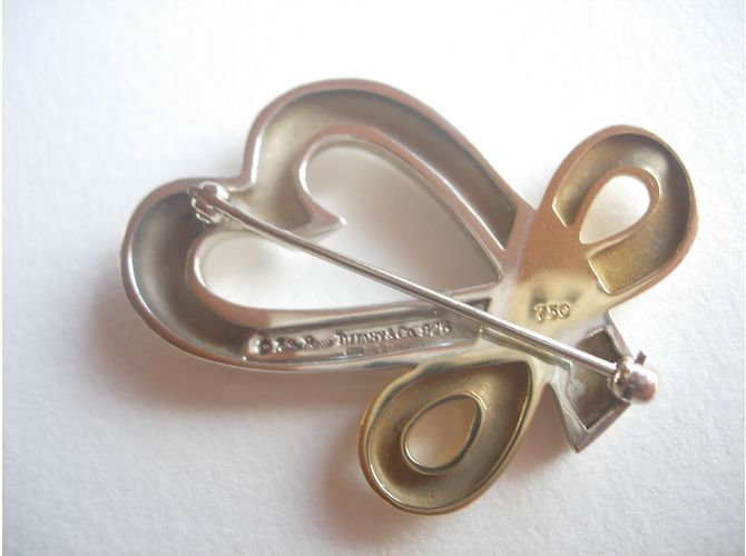 Spilla Tiffany & Co Loving Heart in argento e oro giallo D'oro - vista 5