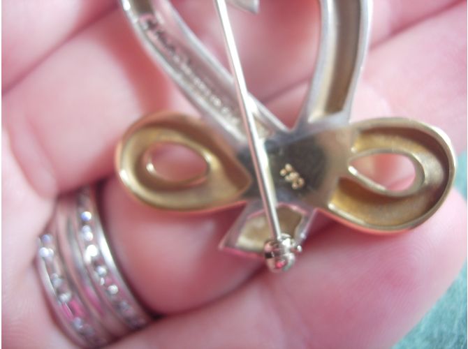 Spilla Tiffany & Co Loving Heart in argento e oro giallo D'oro - vista 9