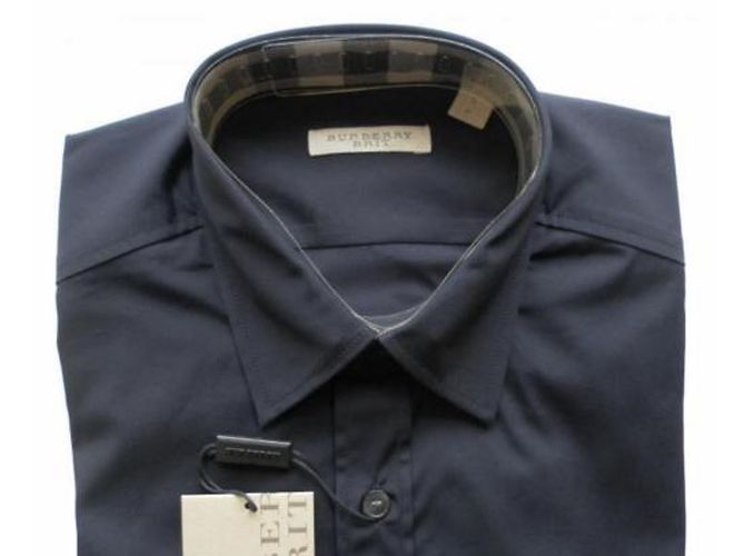 BURBERRY BRIT MEN'S BASIC CASUAL SHIRT BLACK SLIM FIT  LARGE - view 2