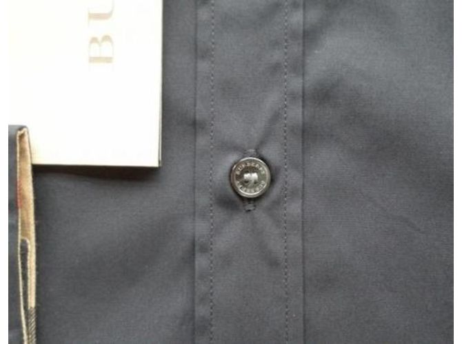 BURBERRY BRIT MEN'S BASIC CASUAL SHIRT BLACK SLIM FIT  LARGE - view 4